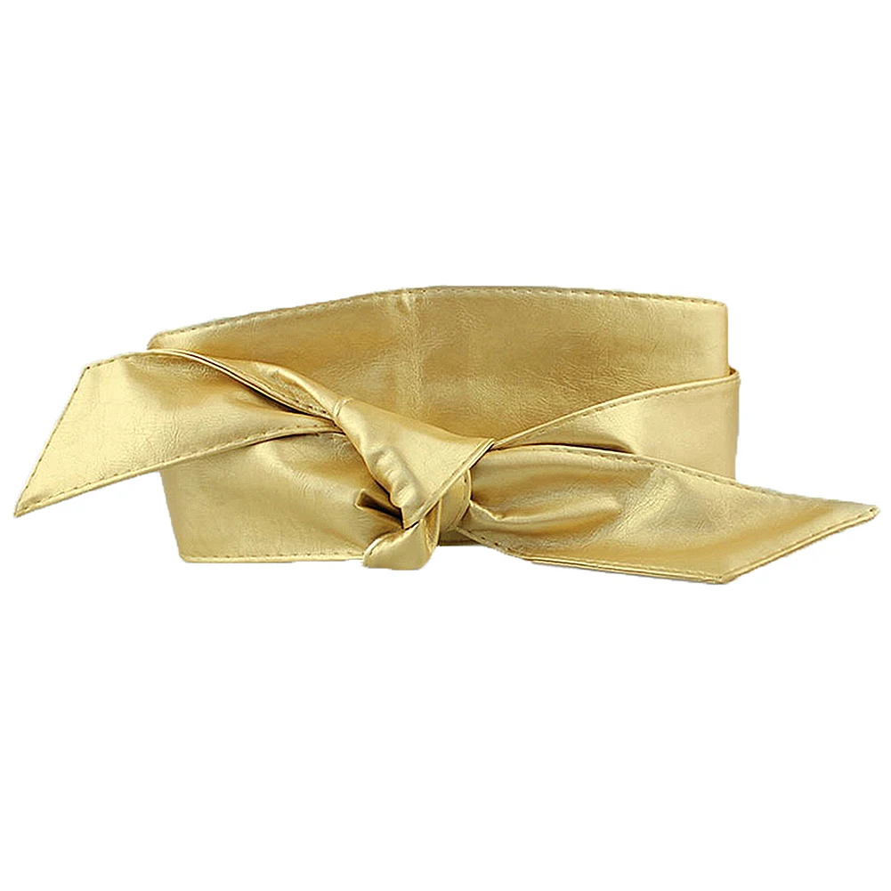 

Women Lace Up Belt New Bowknot Belts for Women Longer Wide Bind Waistband Ties Bow Ladies Dress Decoration Fashion Pu 2021 Adult