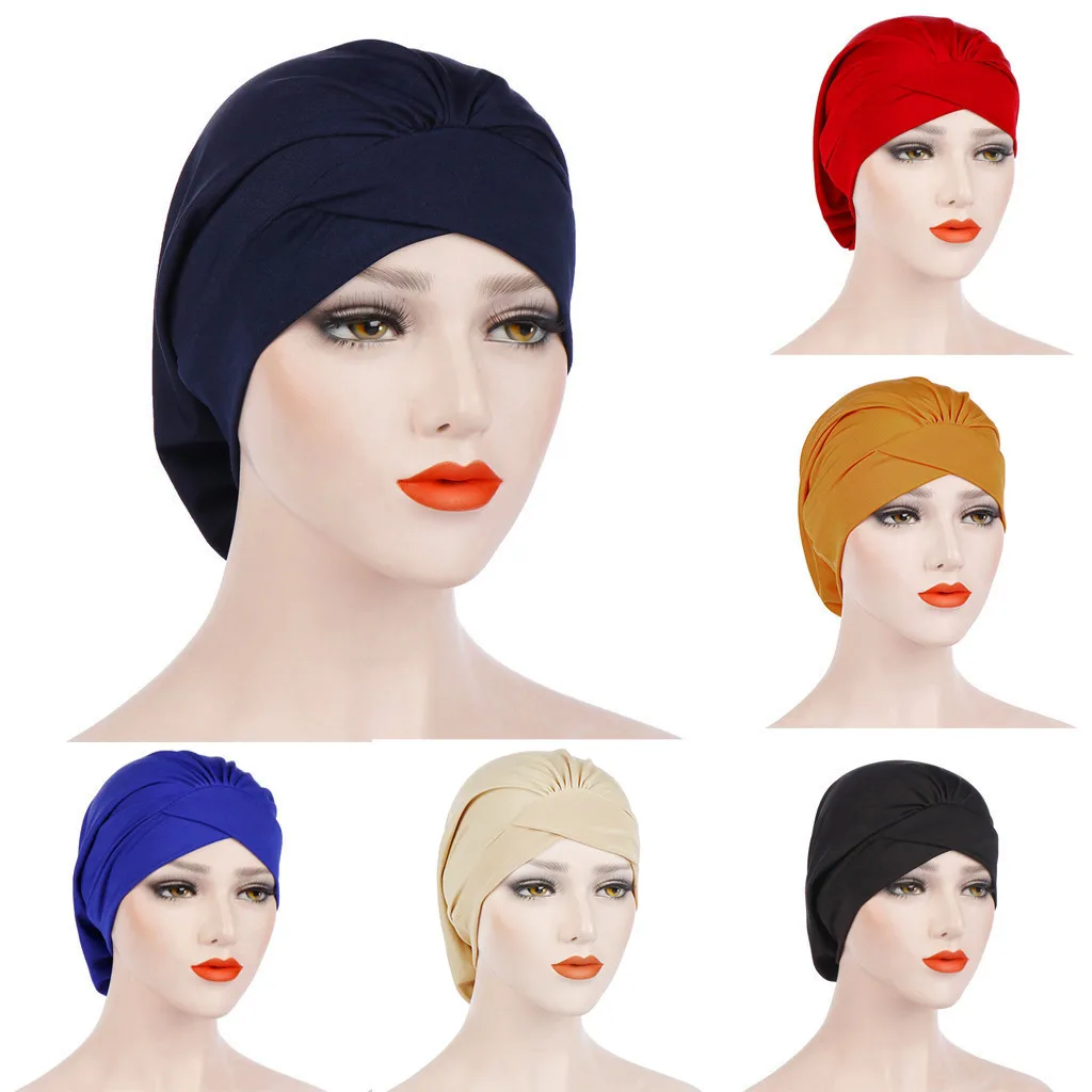 

Fashion Women Solid India Hat Muslim Ruffle Cancer Chemo Beanie Turban Wrap Cap Women Cancer Chemo Hat Beanie Scarf Turban