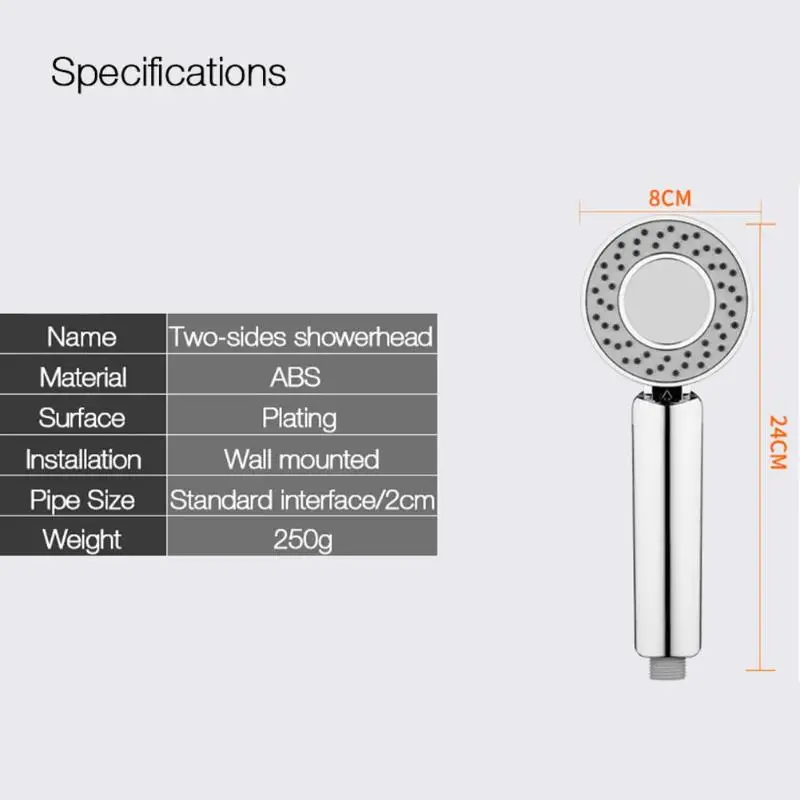 Двусторонняя водосберегающая насадка для душа высокое давление 3 режима ручная