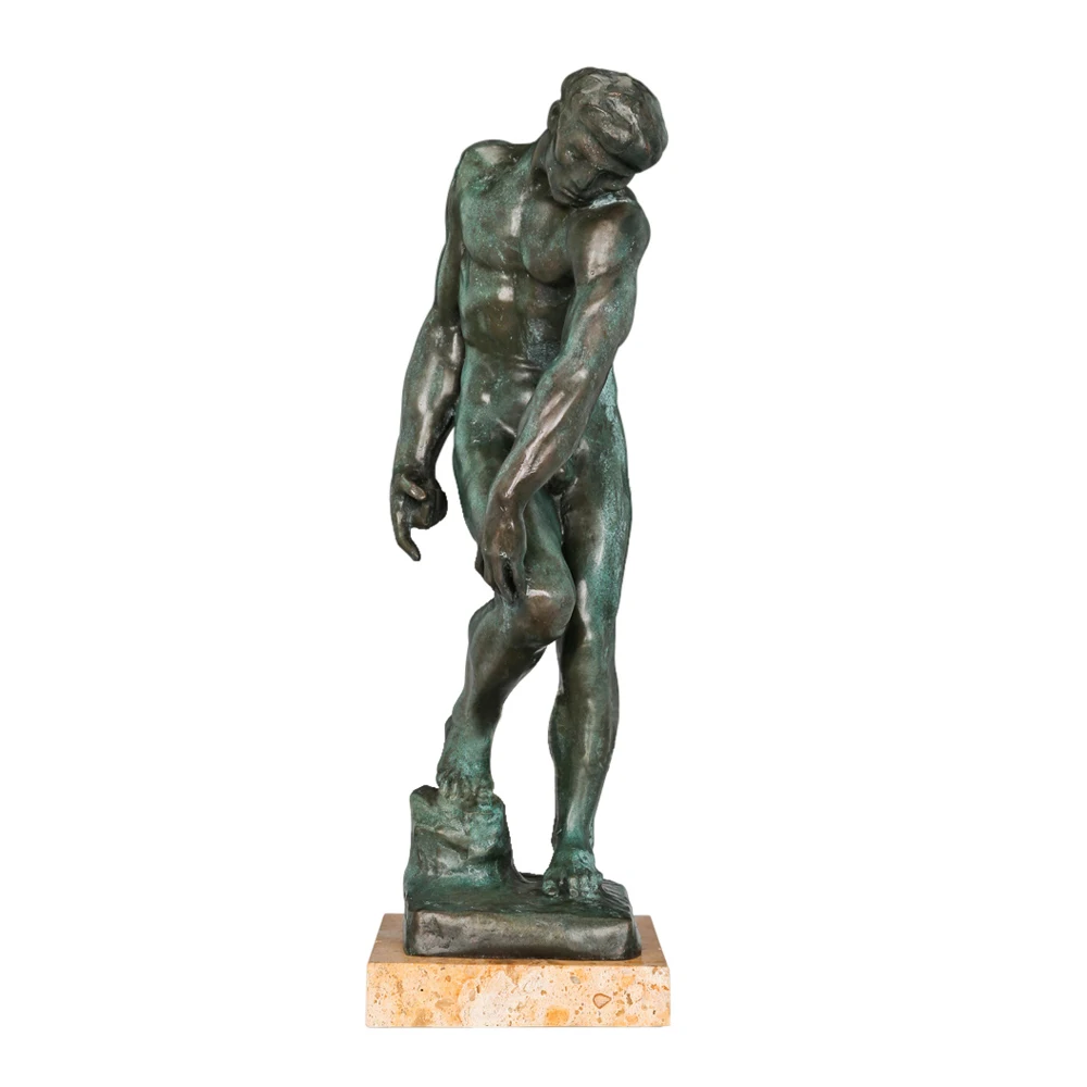 

Adam Statue by Rodin Replica Bronze Classical Famous Sculpture Collectible Figurine for Decoration Display