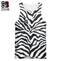 ogkb 3d tank tops male fashion gyms leopard vest print zebra stripes hip hop oversize clothing man summer sleeveless shirt 6xl