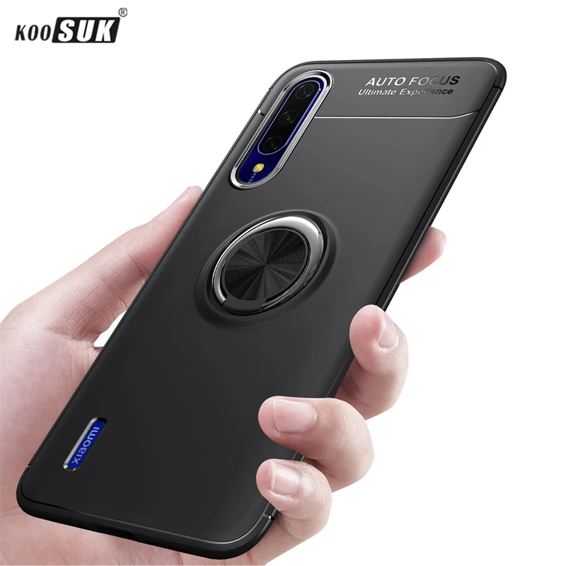 Чехлы для Xiaomi Mi A3 кольцевой держатель мягкий силиконовый матовый чехол накладка