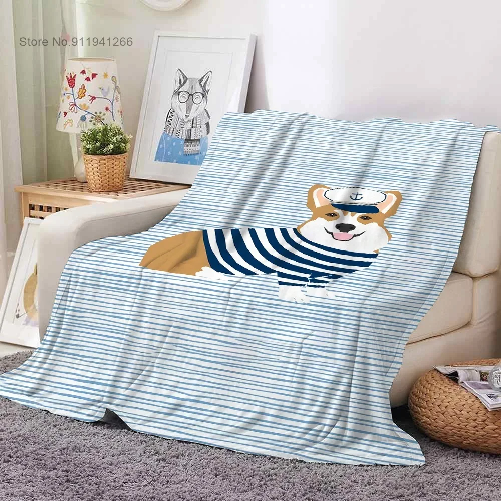 

Dog Printed Quilts Fleece Blankets Birthday Gifts Valentine's Day Holiday Throw Blankets Cute Animal Bedspread Home Decor