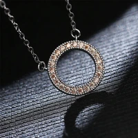 2021 new fashion jewelry pendant necklace summer hollow out round shape collar shine zircon gift for women sister necklace