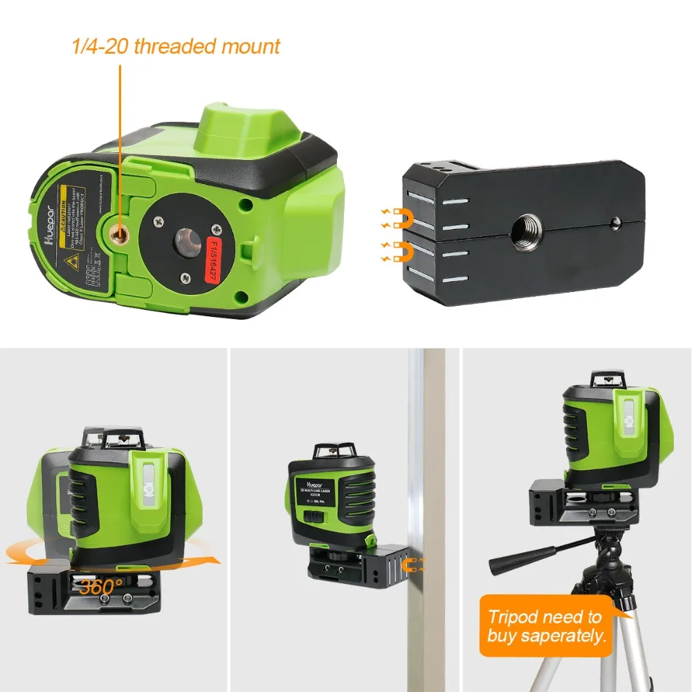 Лазерный уровень Huepar многолинейный нивелир с 2 горизонтальными и вертикальными