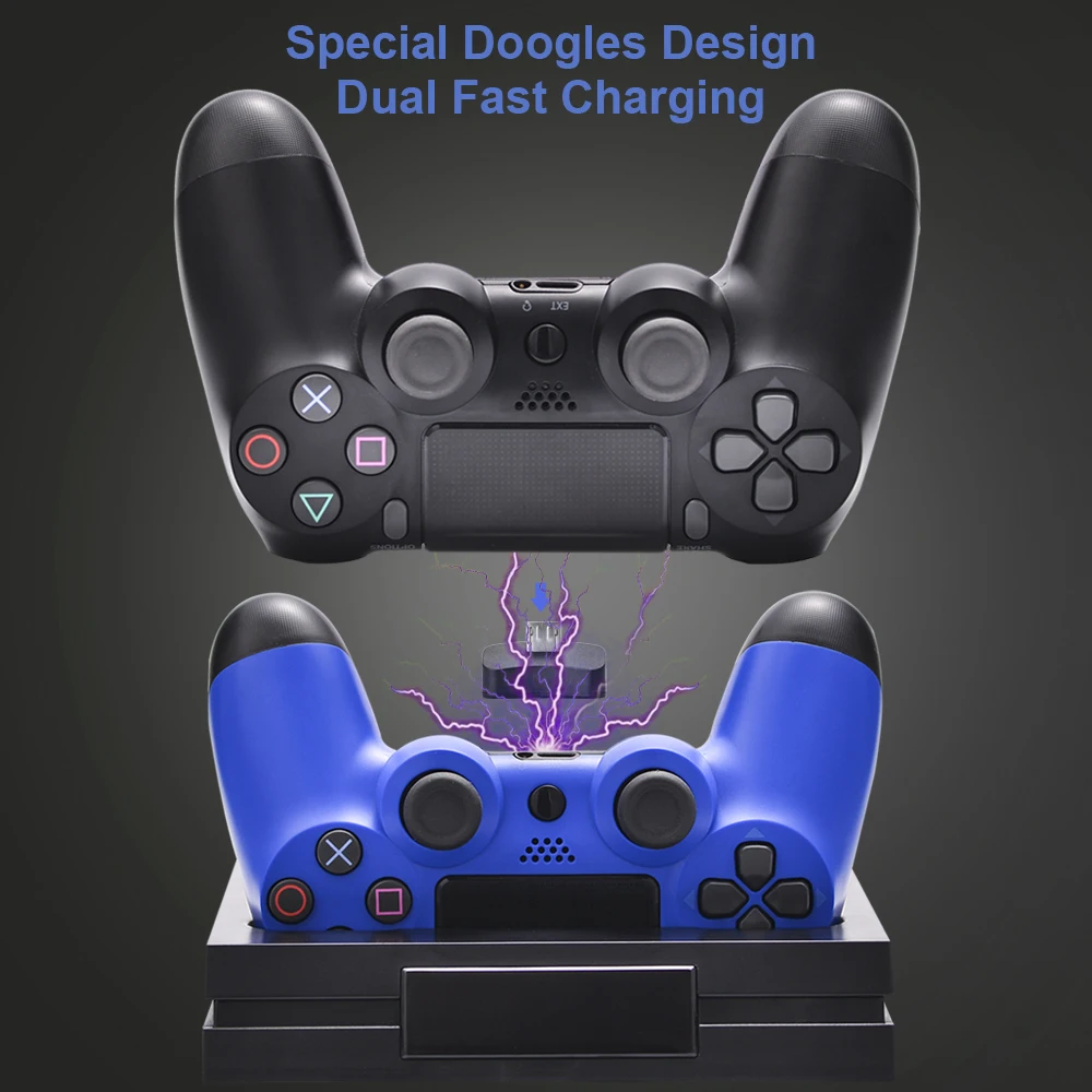Новинка 2020 г. беспроводное зарядное устройство для двух контроллеров PS4/Slim/Pro