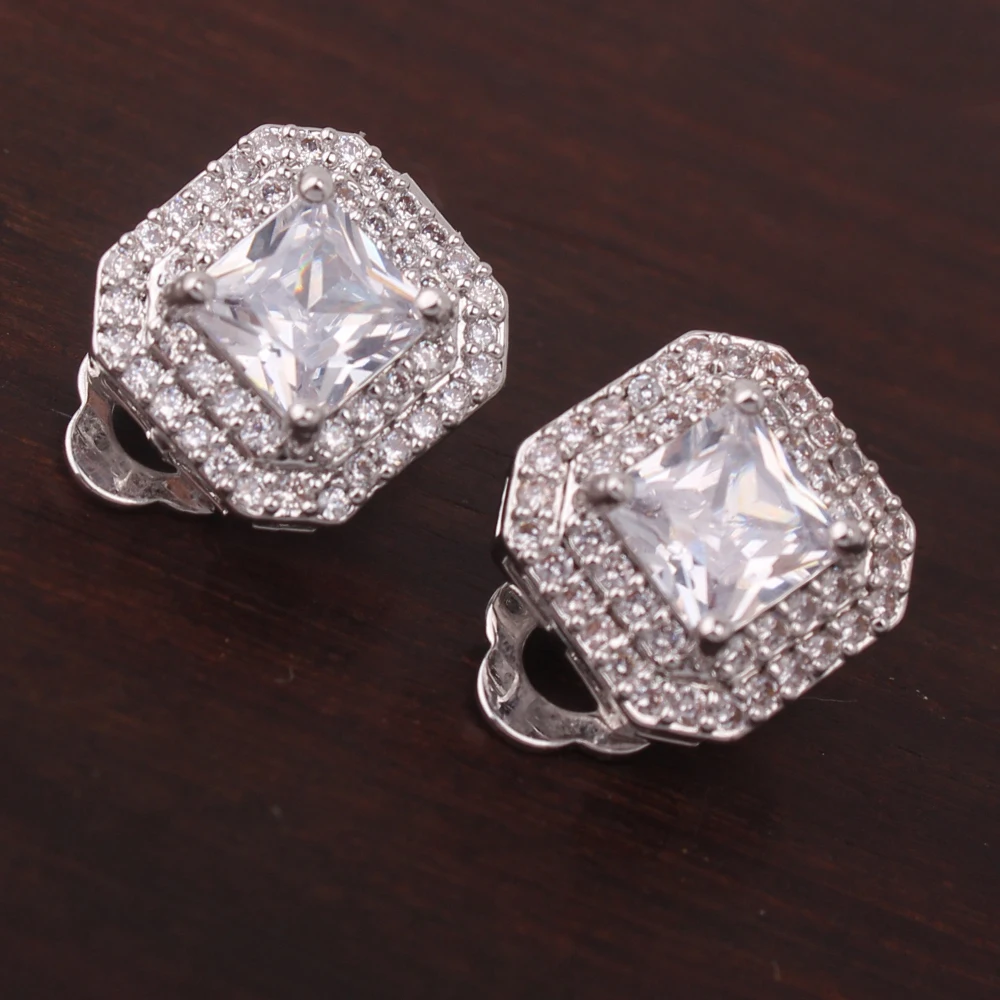 Бренд GRACE JUN горячая Распродажа серьги-клипсы с фианитом ААА женские