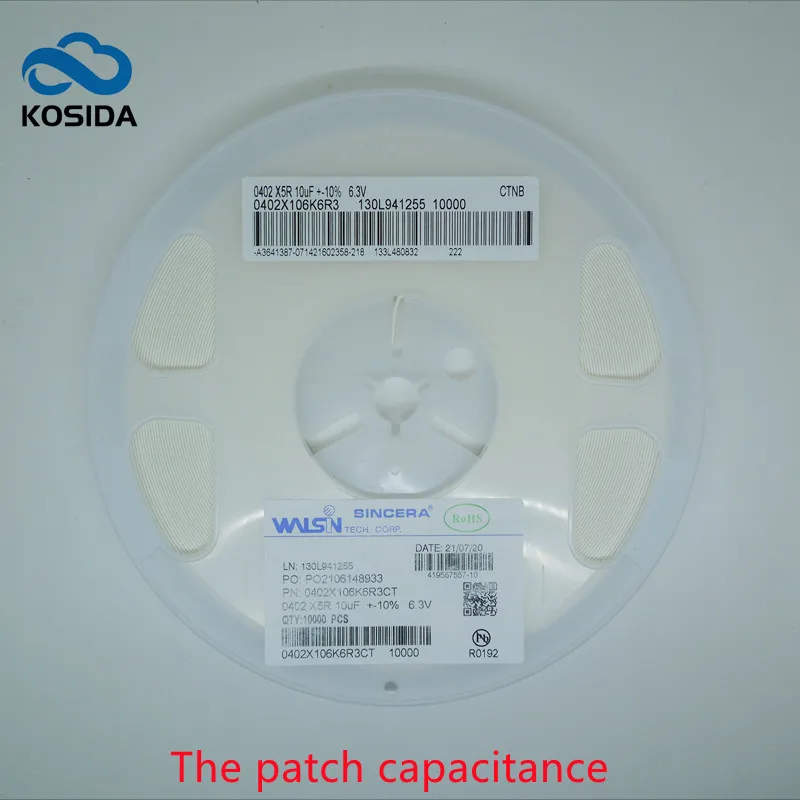 

Керамический конденсатор 10000 шт./лот 0402/1005 106K 6,3 V 10 мкФ 10000NF X5R 10% SMD 0402X106K6R3CT, новый и оригинальный