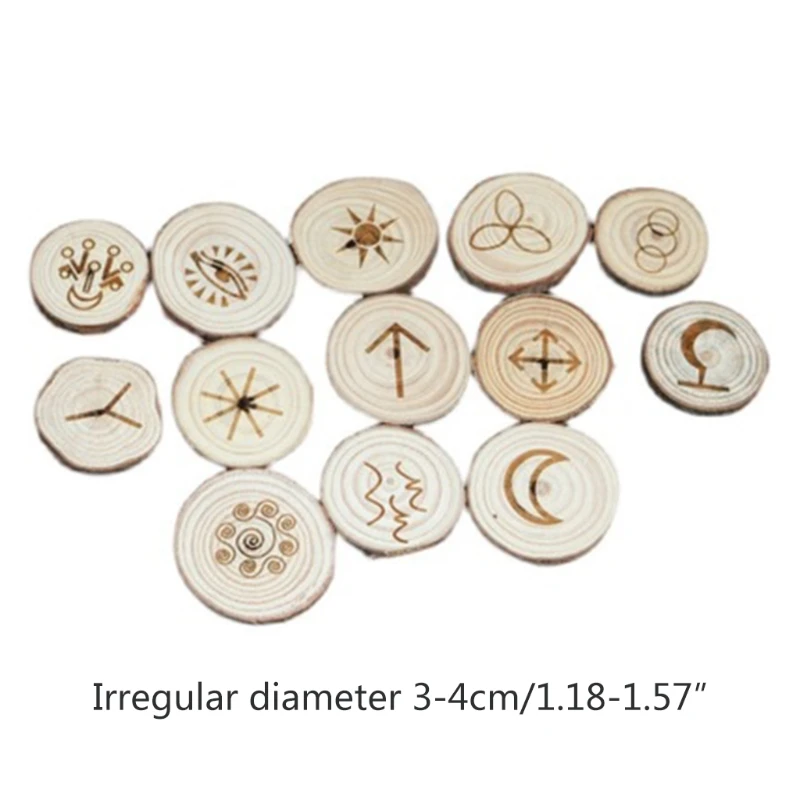 

Wooden Runes Stone Runas Piedra for Divination Props Carved Energy Stone Kit Runes Symbols Letters with Bag Tablecloth