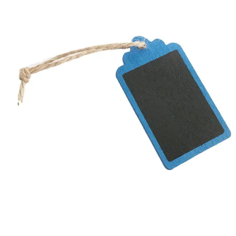 

Ten Pcs Small Colored Black Board Hemp Rope Pendant DIY Wooden Home Decoration