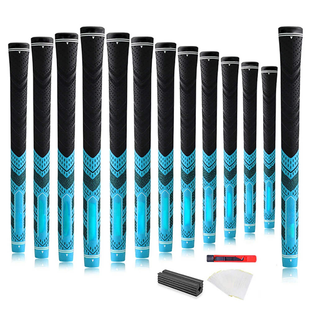 

Новый набор из 13 шт./лот ручки для гольф-клубов двухцветные Нескользящие резиновые ручки для гольфа с клубными аксессуарами новый дизайн ст...