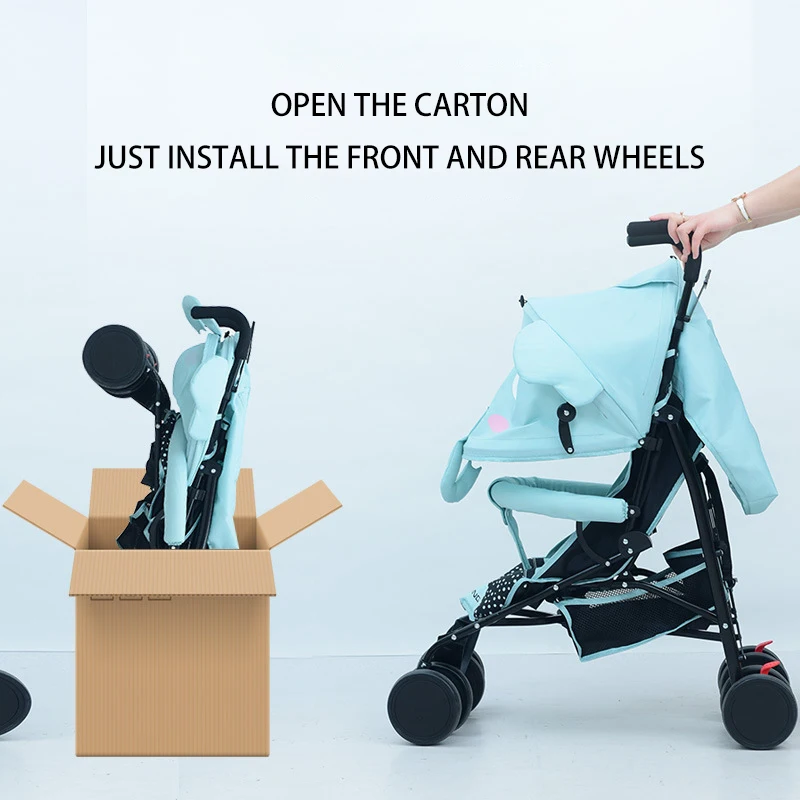 

Elephant Baby Stroller Light Folding Shock Absorber Trolley Cartoon Baby Stroller for Travel Suitable 4 Seasons for Kid Sit/Lie