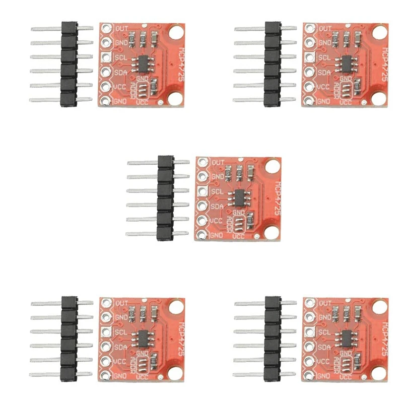 

5 шт. MCP4725 модуль прерывания I2C DAC макетная плата от 2,7 в до 5,5 В поставка