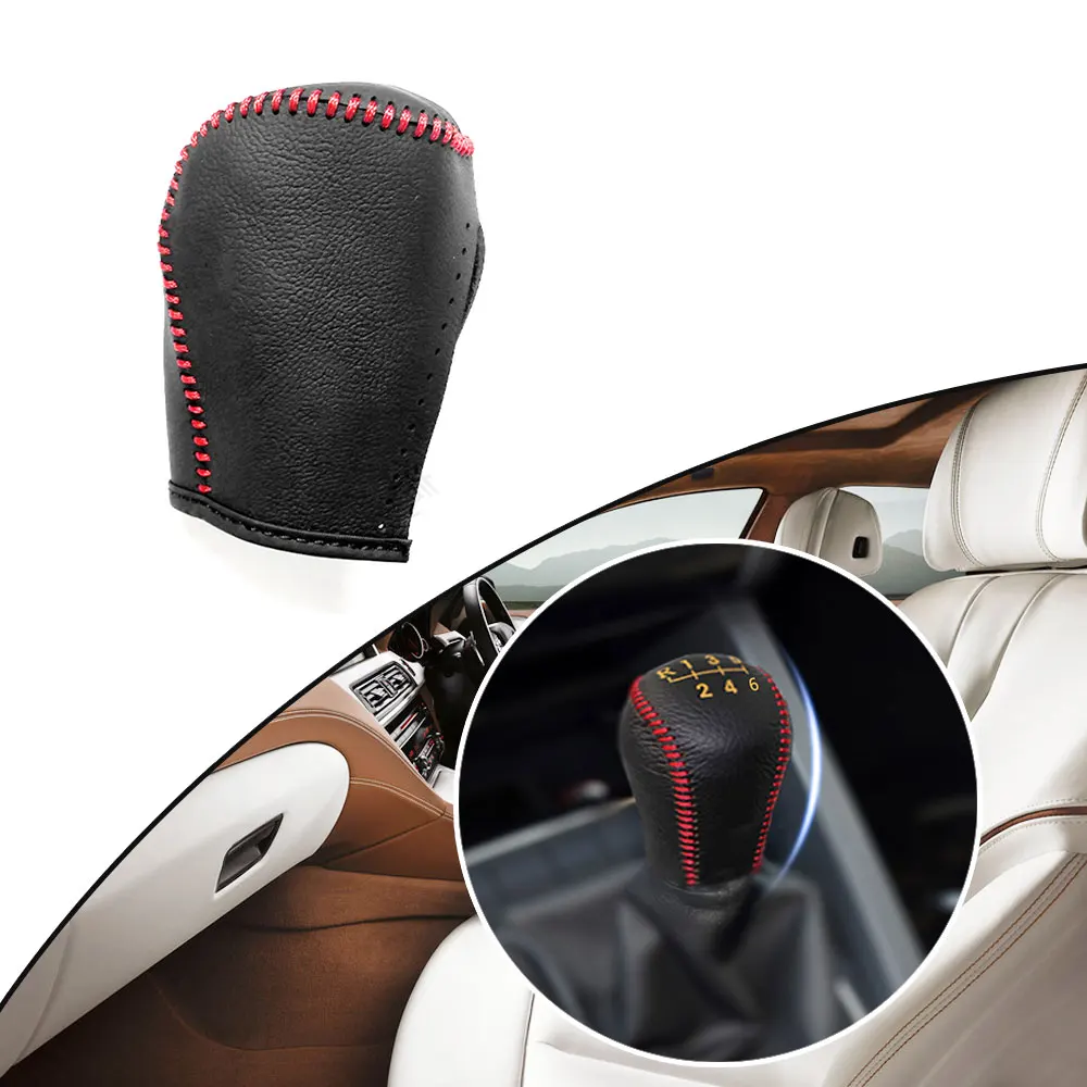 Muchkey кожаный чехол для рычага переключения передач MT VW Tiguan 2012 2013 2014 2015 6 Скорость