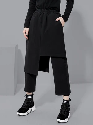 Юбка-брюки в европейском и американском стиле повседневные Прямые Асимметричные