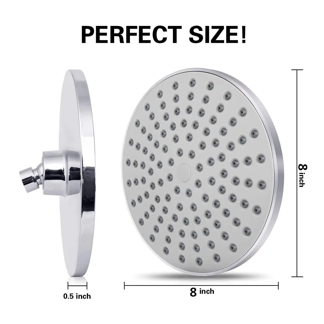 

8in Rain Shower Heads ABS Accessory Bath Chrome Home Improvement Fixtures