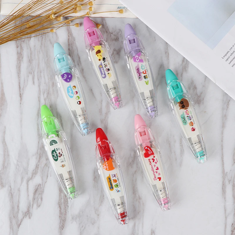 Милая Корейская мультяшная Корректирующая лента Канцтовары для учебы офисные и