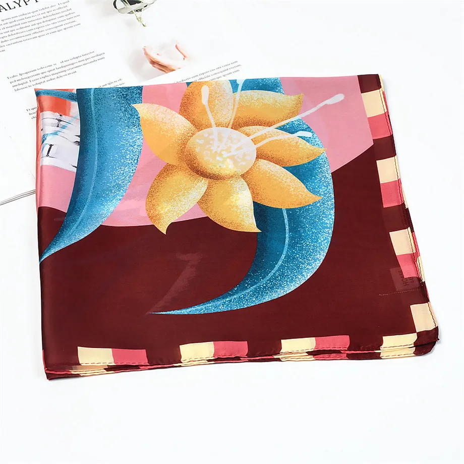 53 см Ласточка весенние шарфы женский летний Шелковый квадратный шарф роскошный