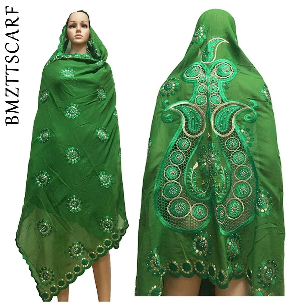 Летний шарф для женщин-мусульманок модный с вышивкой на спине новинка 2020 |