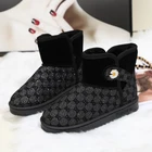 Женские зимние ботинки 2021, женские короткие ботинки, плюшевые теплые ботинки с круглым носком на плоской толстой подошве, женские нескользящие увеличенные тонкие хлопковые ботинки, Новинка