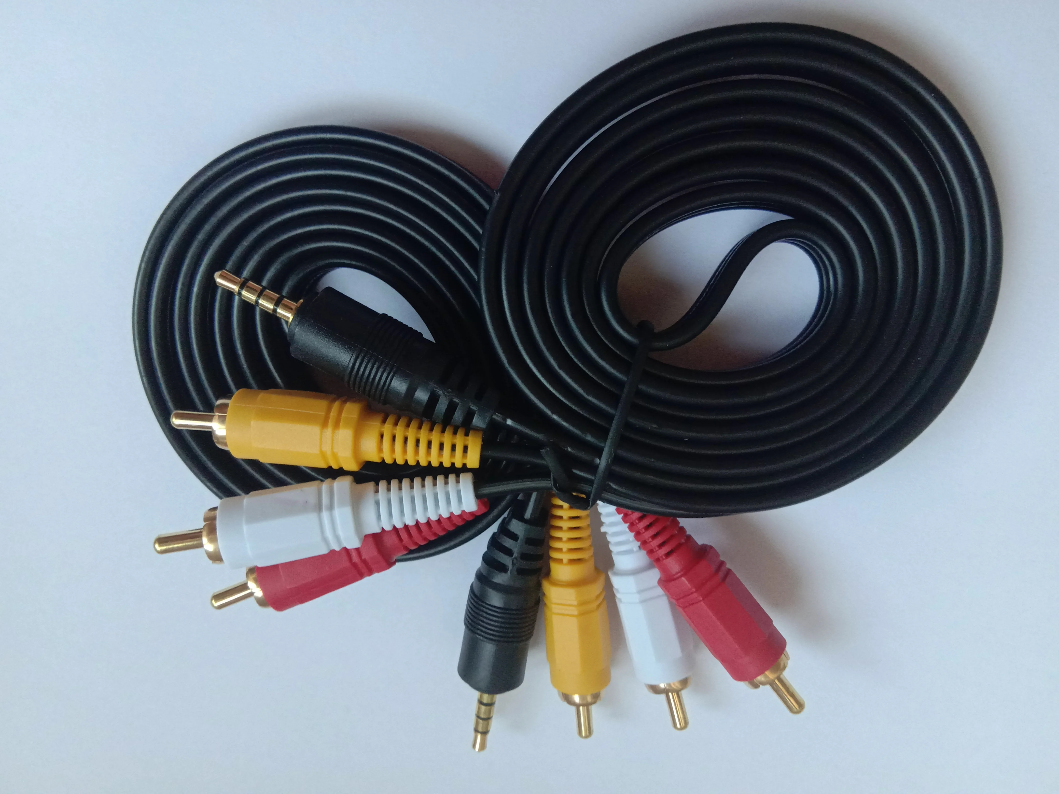 Позолоченный 1/8 &quot3 5 мм Мини AV к 3 RCA Штекерный адаптер аудио-видео кабель 1 м шт. в