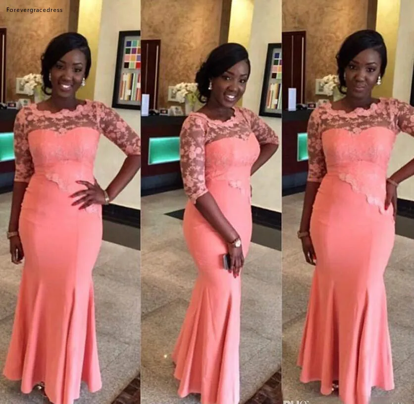 Платье подружки невесты с рукавом до локтя в стиле русалки для деревенского сада