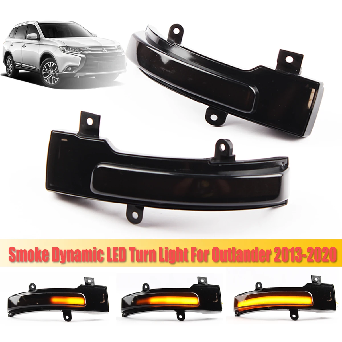 

Pair LED Side Wing Dynamic Turn Signal Light Mirror Indicator for Mitsubishi Outlander Sport 2013-2020 Lancer ASX Mirage