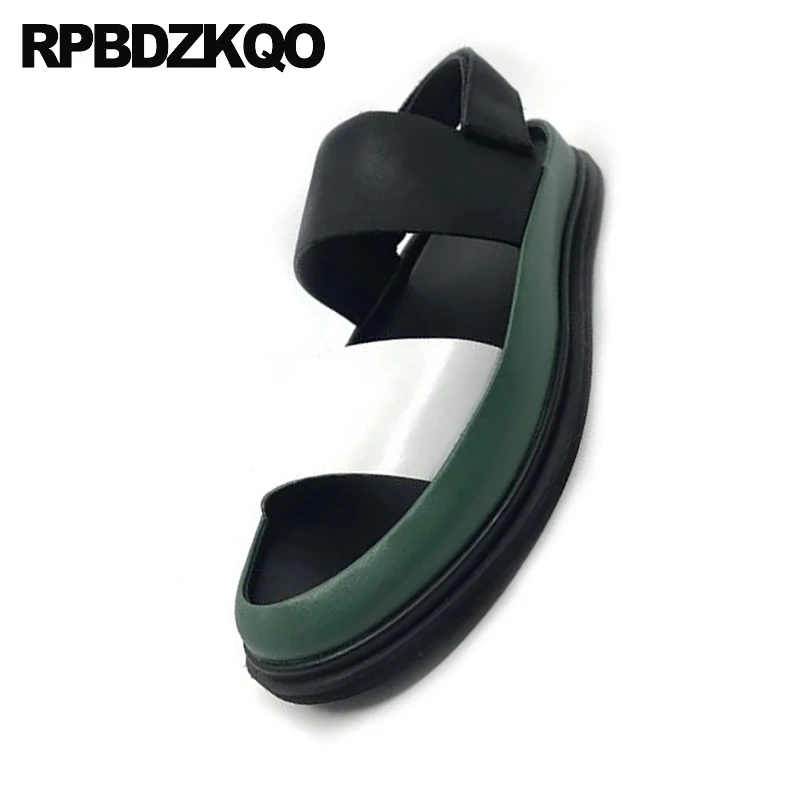 Мужские сандалии из натуральной кожи черные повседневные модельные в