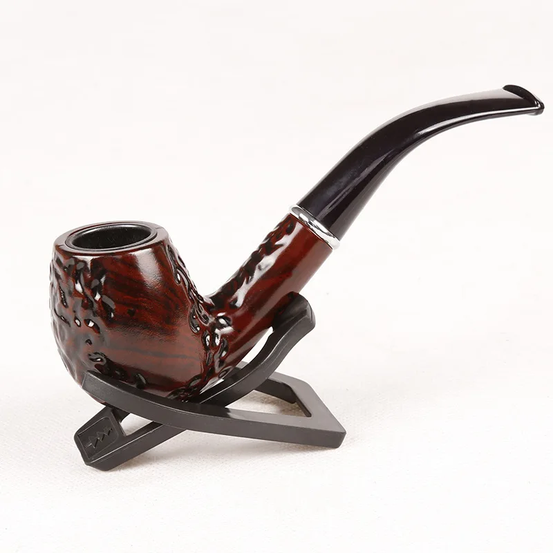 Деревянная цветная табачная трубка акриловая курительная изогнутая сигарета