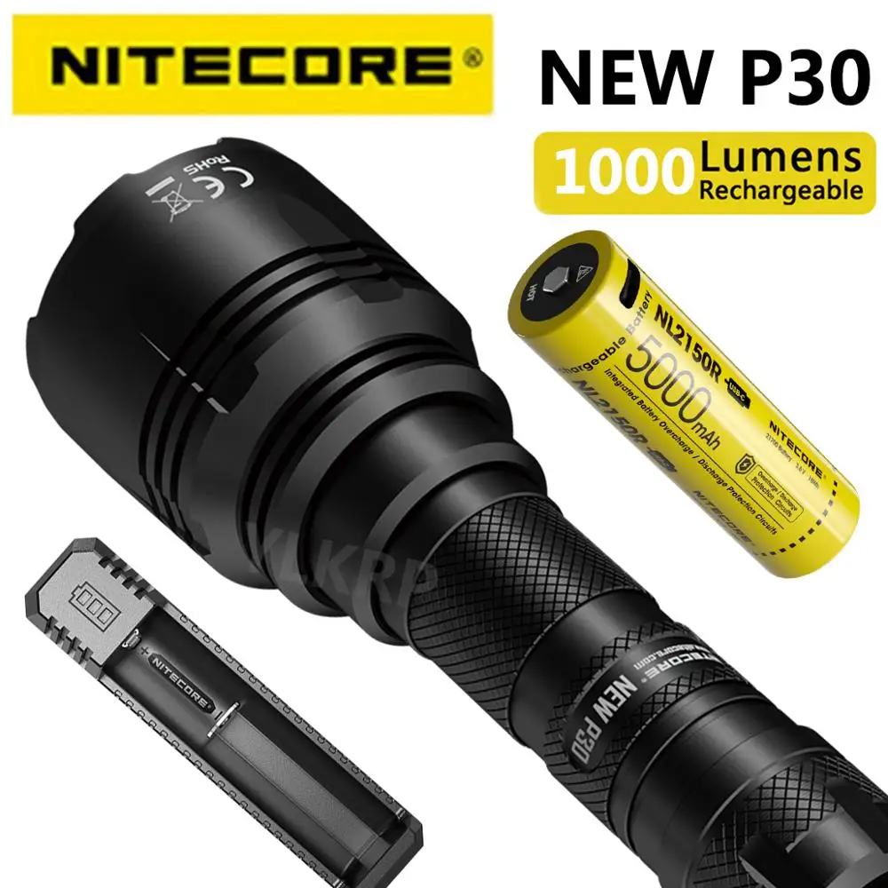 NITECORE Новый P30 вспышка светильник CREE XP L HI V3 Светодиодный max 1000LM 8 режимов работы луч