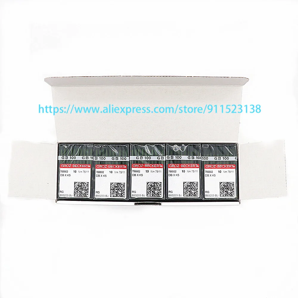 500 шт. Подлинная игла для вышивки Groz Beckert RG DB X K5 Nm 70/10 75/11 80/12 китайской вышивальной