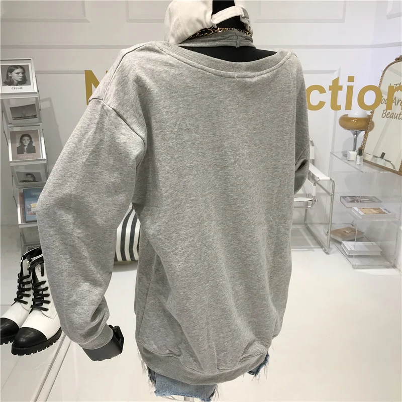 

V-neck Lazy Sweatershirt Two-Piece Women's 2020 Autumn New Korean-Style Loose Long-Sleeved Casual Jacket + Vest Suit Streetwear