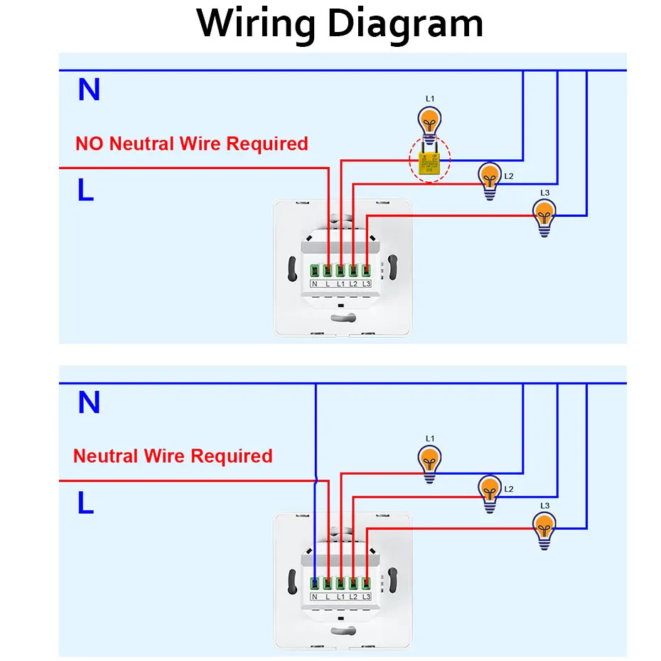 Tuya Rocker Switch Smart Wifi Light Wrok With Alexa /Google Home No Neutral Wiring 1 2 3 Gang Power On/Off Switches | Обустройство