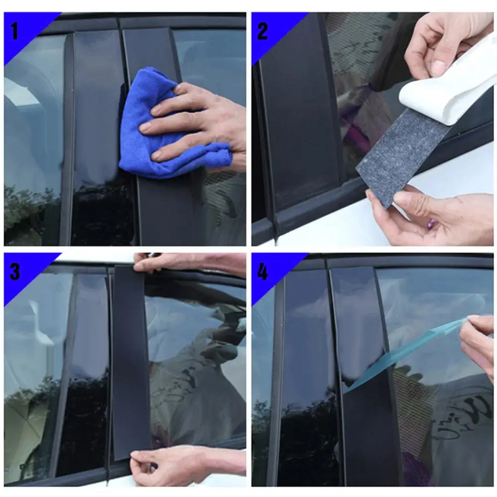 10pcs window center part car pillar sticker black for hyundai creta ix25 2017 2019 decoration window trim replacement accessory free global shipping