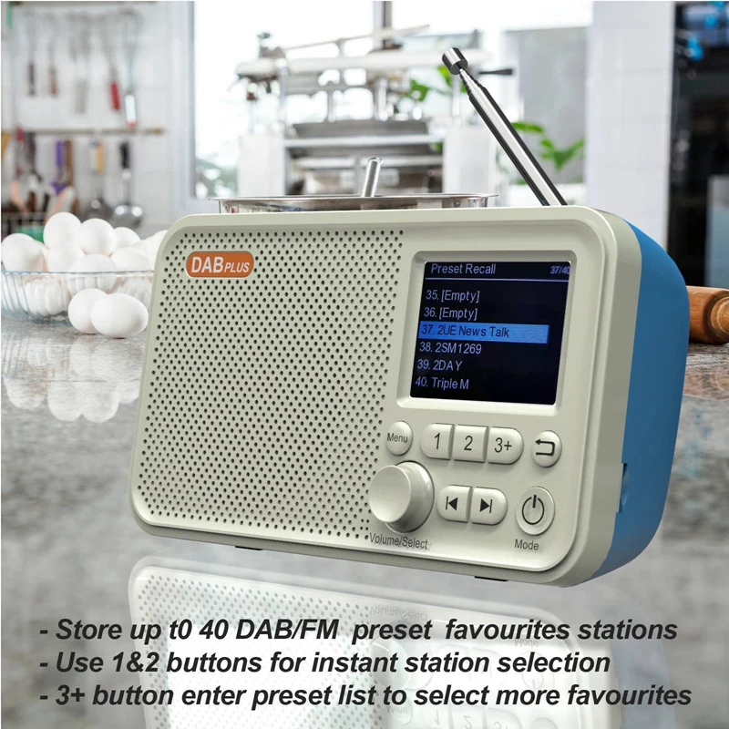 Портативный цифровой радиоприемник DAB/DAB + и FM с Bluetooth TF картой mp3-плеер цветной