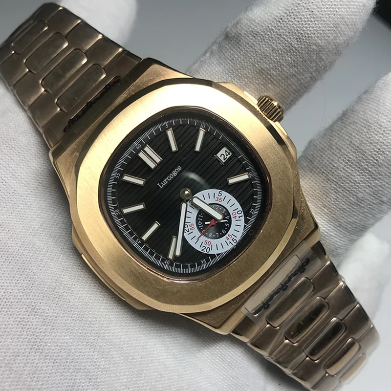 PP Мужские автоматические механические светящиеся часы из нержавеющей стали с