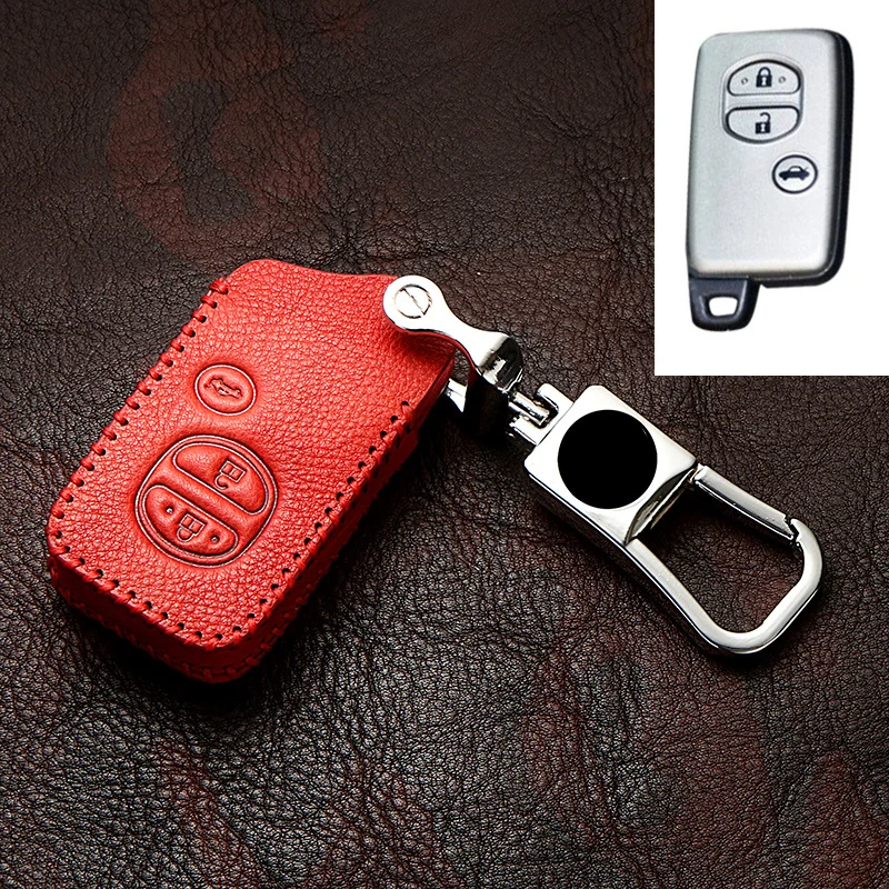 Кожаный чехол для ключей автомобильного чехла протектор Toyota Land Cruiser Prado 150 Camry Prius