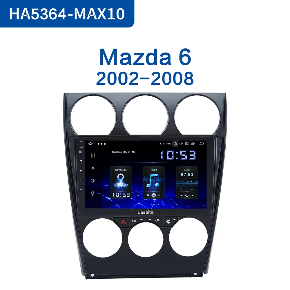 Dasaita 9 &quotIPS Авторадио автомобильный стерео Android 10 для Mazda 6 2006 2007 2008 2009 2010 2011 2012