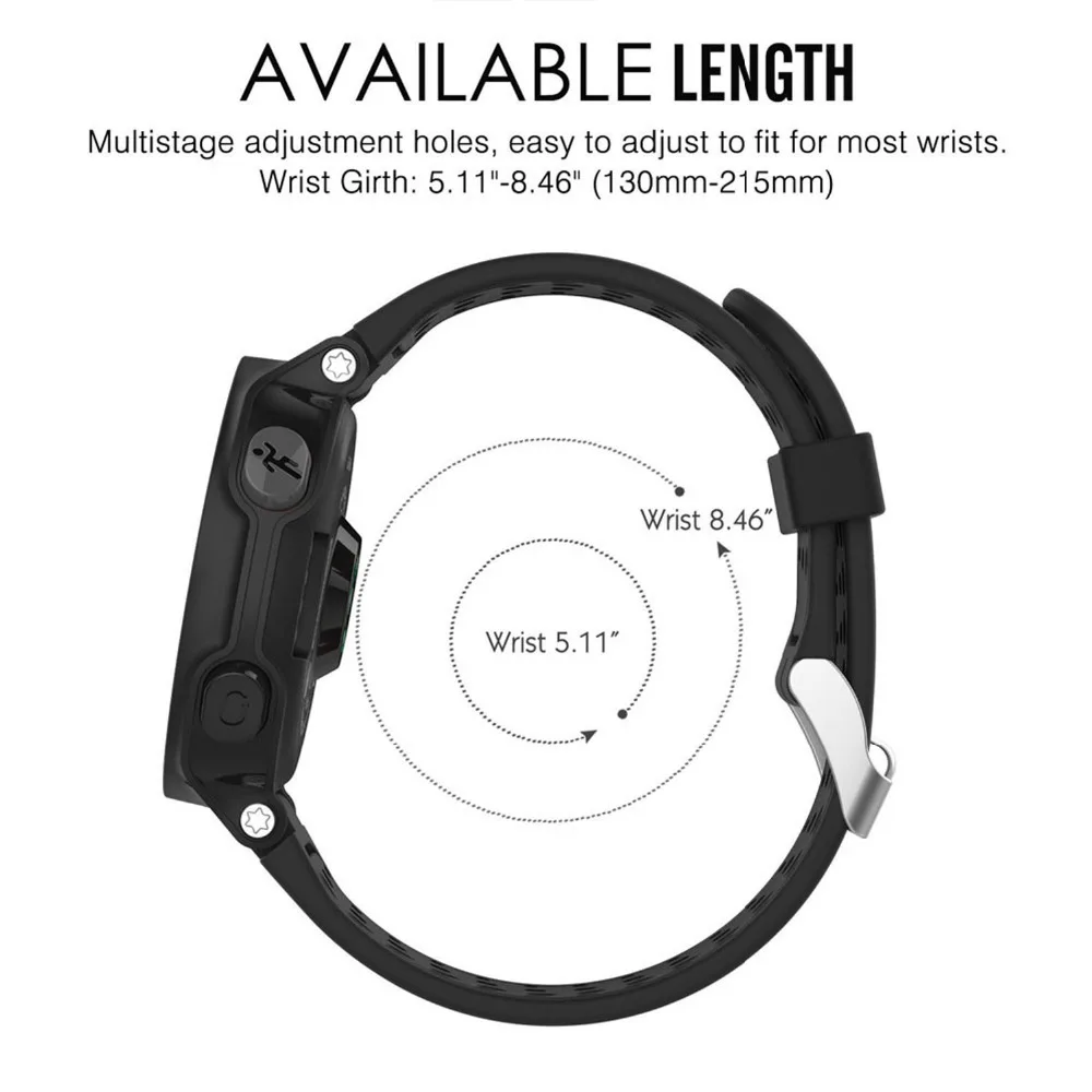 Ремешок сменный универсальный для смарт часов Garmin Forerunner 220 230 235 620 630