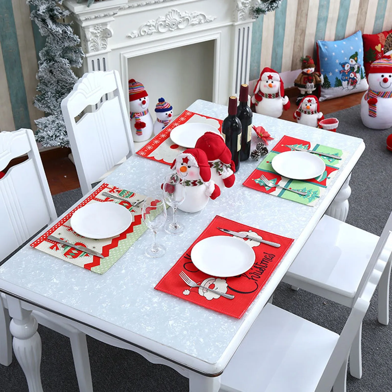 Рождественская салфетка под приборы кружка Подставка кружку обеденный стол для