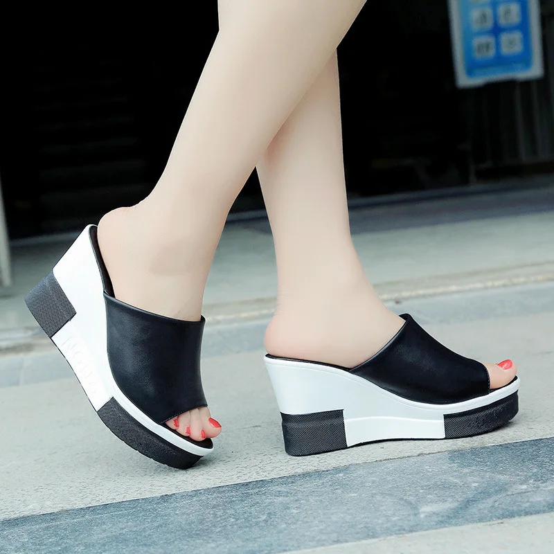 

2021 Summer Fashion Flip Flops Women Shoes Slippers Platform Shoes Open Toe Wedges Sandals Ladies Shoes Women Plus Size 35-40
