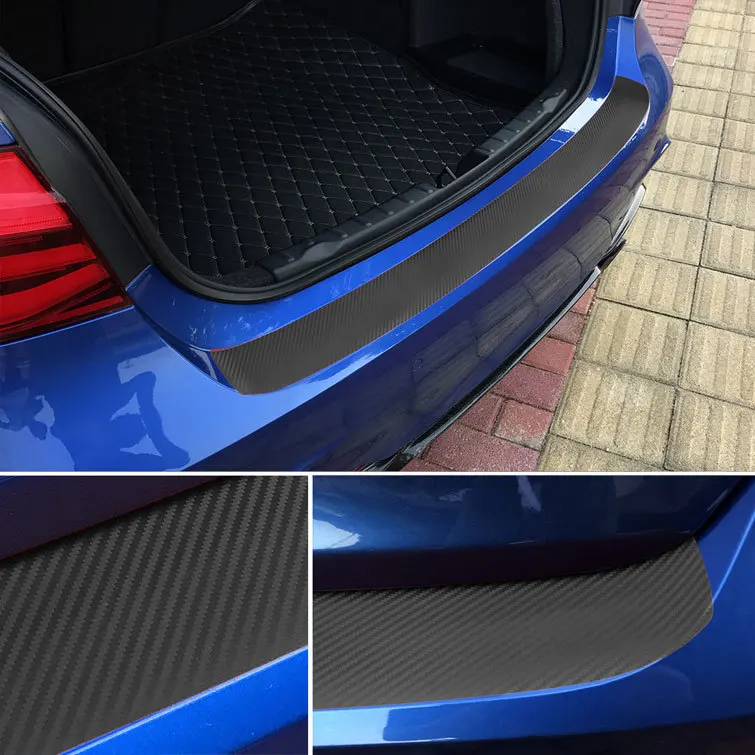 

Carbon Fiber Car Trunk Rear Bumper Sticker for Audi A4 B8 A3 A1 Q5 Auto Accessories