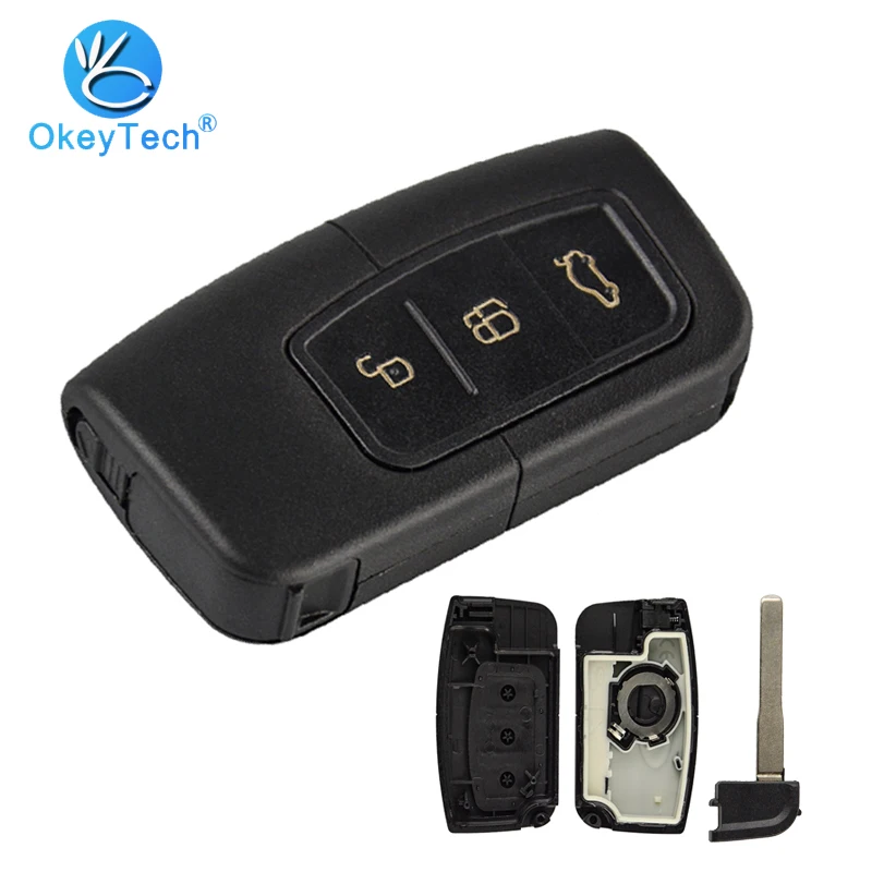 Чехол OkeyTech для Ford Focus Fiesta Mk7 автомобильный чехол ключей Kuga пустая смарт карта