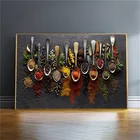 Набор для рисования на холсте, кухонная картина с изображением ложки для приправ, гостиной