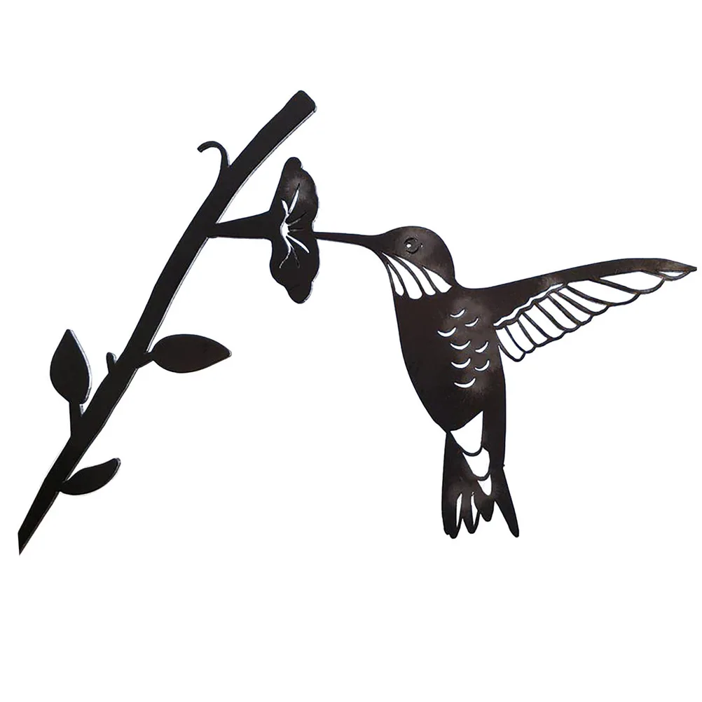 

Creative Metal Garden Iron Chicken Hummingbird Owl Bird Simulation Animal Art Insert Garden Backyard Branch Plug-in Decoration