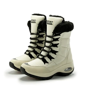 Winter Womens Snow Boots Warm High Boots Mid-calf Shoes for Cold Weather Outdoor Plush Shoes Anti-skid Winter Sneakers 36-42