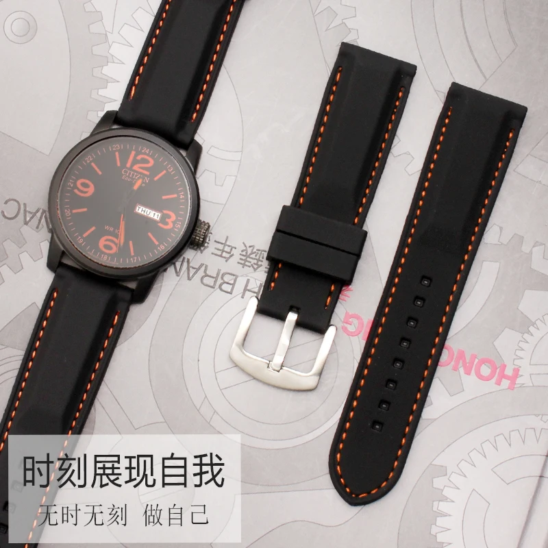 Watch Strap Men 'S Silicone Watchband for Citizen Seiko Fossil Mido Tianwang DIESEL Universal Rubber Band 22mm | Наручные часы