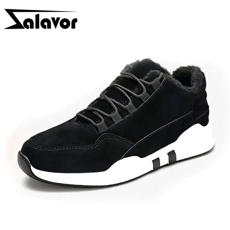 ZALAVOR Winter Sneakers Outdoor Lace Up Casual Warm Fur Daily Patchwork Walking Shoes Men Young Boy Antiskid Size 39-44 | Обувь