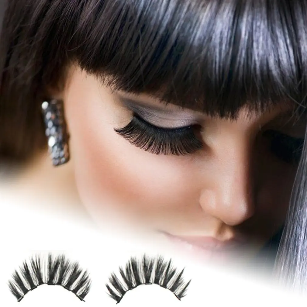 

Magnetic Fake Lashes,Imported Fiber 3 Pairs Of Five Magnet Eyelashes Set With Tweezers,Eyeliner,Magnetic False Eyelashes