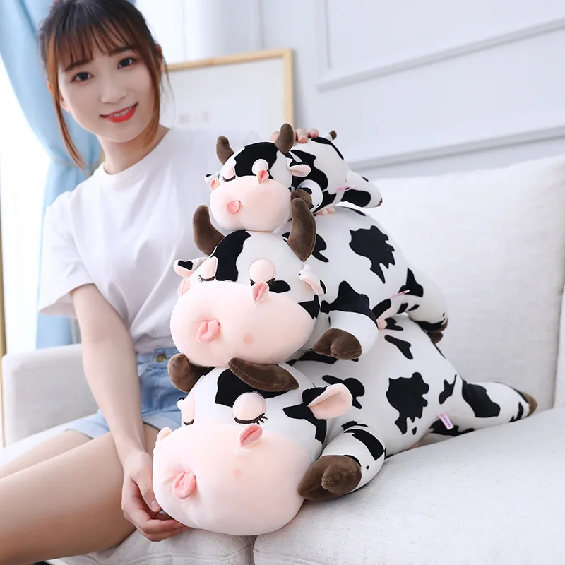 

Cute Soft Cow Plush Toys Stuffed Pause Office Nap Pillow Bed Sleep Pillow Home Decor Gift Doll for Kids Girl